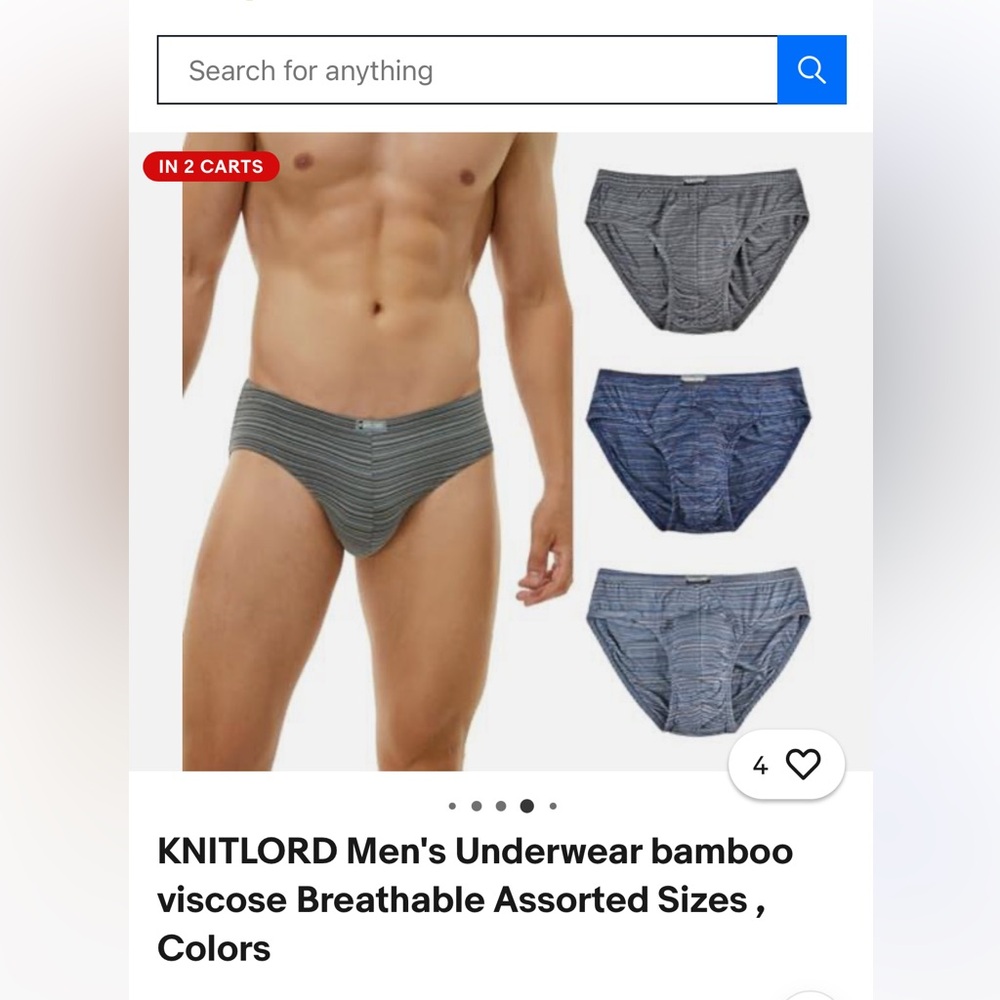 KNITLORD Men's Striped Underwear set of 3